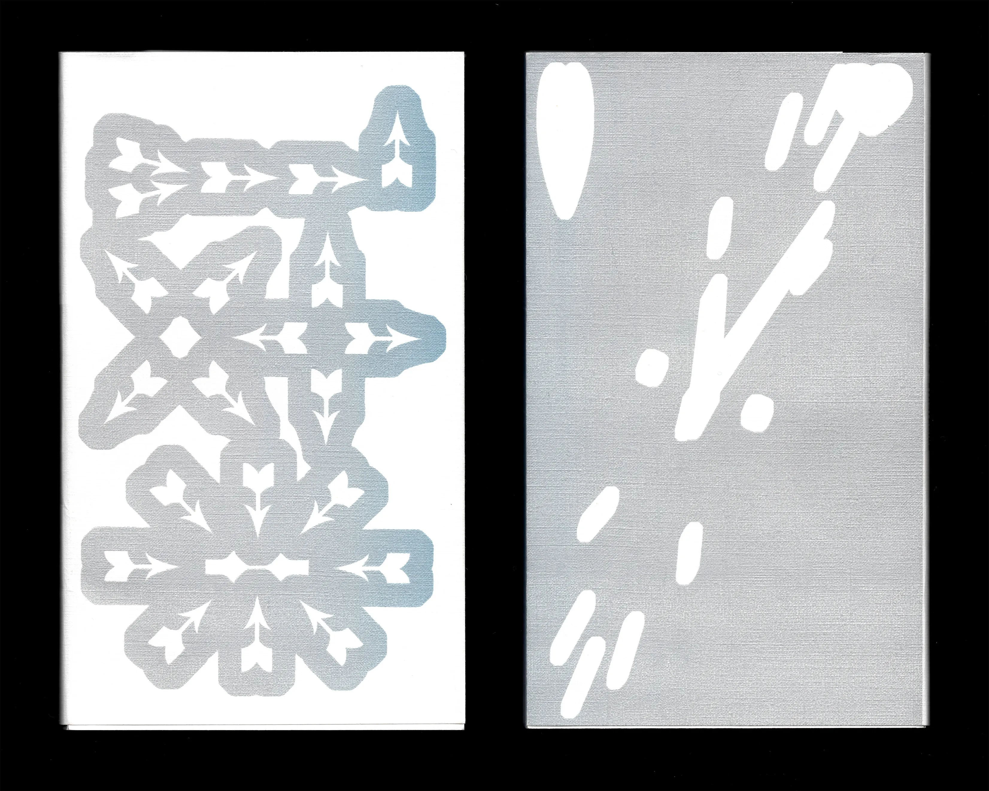 Front and back cover showing the silver screenprint.