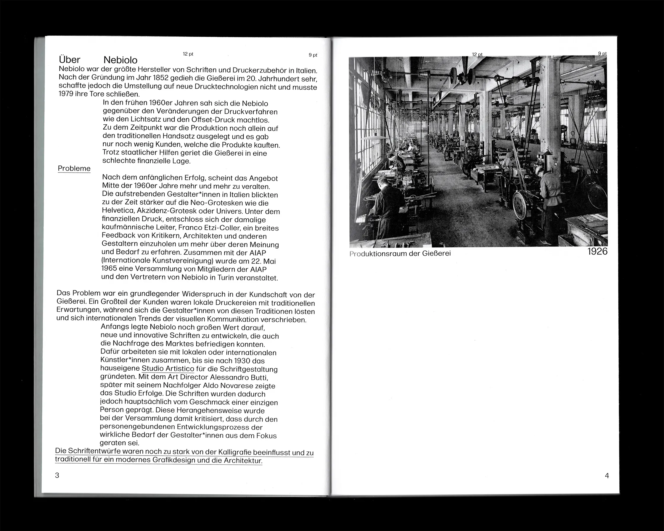 Double-page spread showcasing the book's typographic layout.