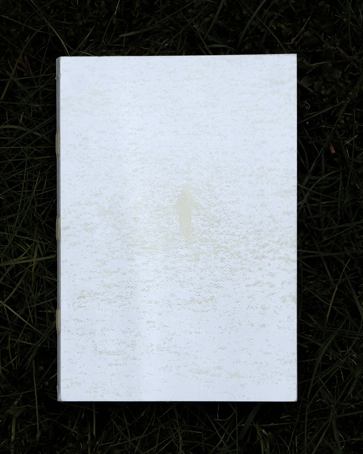 Front cover featuring a haptic white-on-white abstract screenprint.