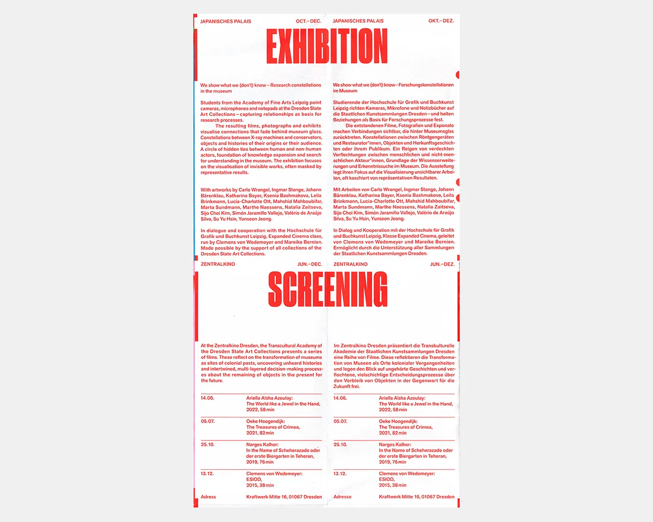 Detailed view of the informational typography layout