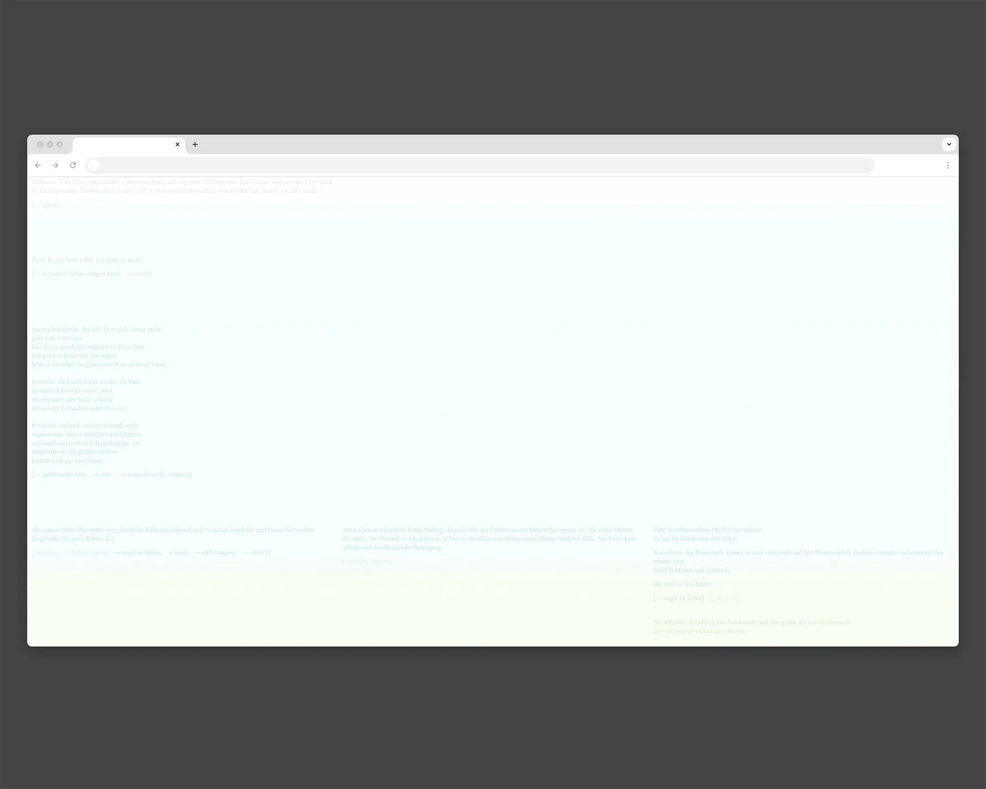 Desktop view showcasing the website's soft faded overlay.