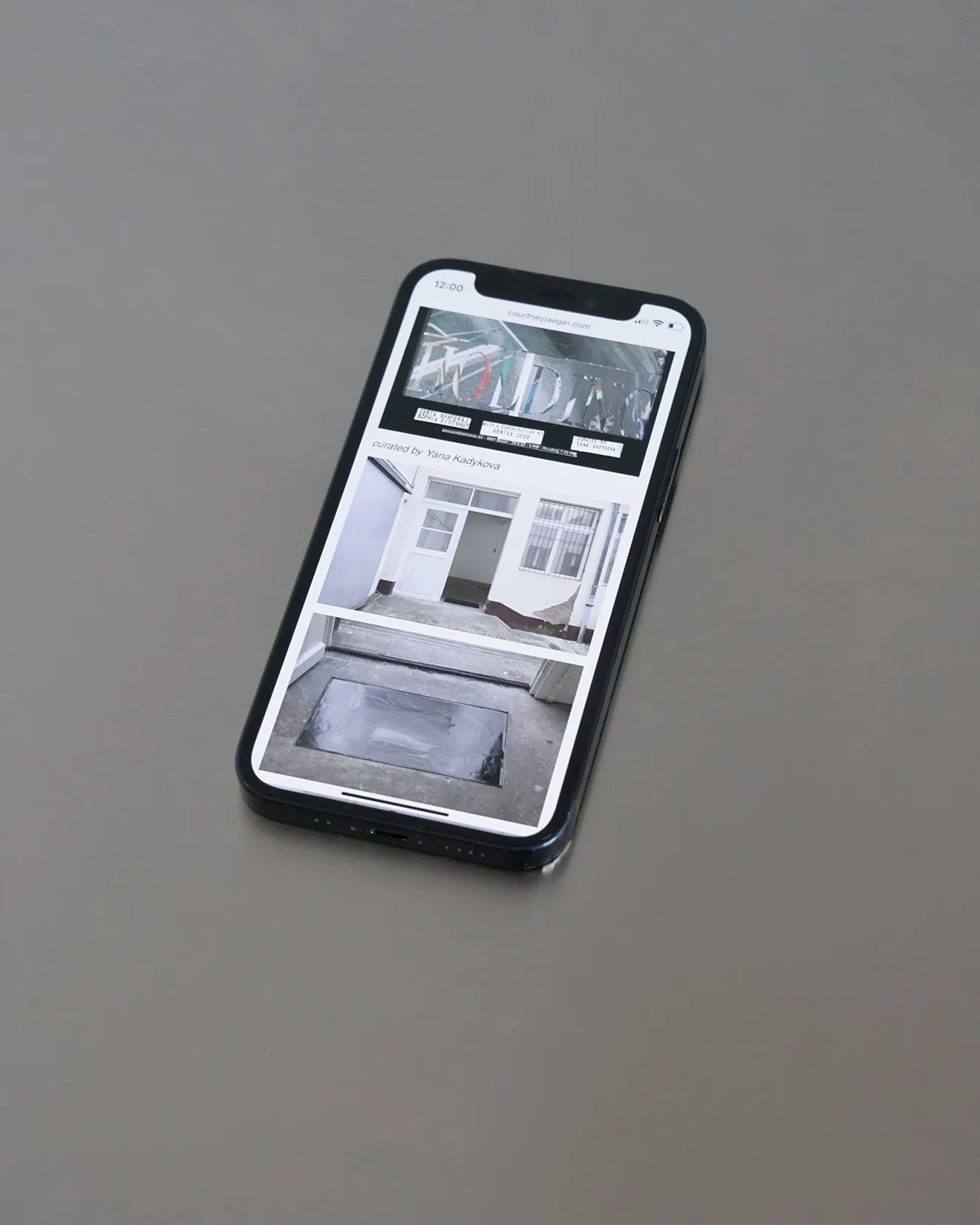 iPhone displaying the image documentation for a single exhibition.