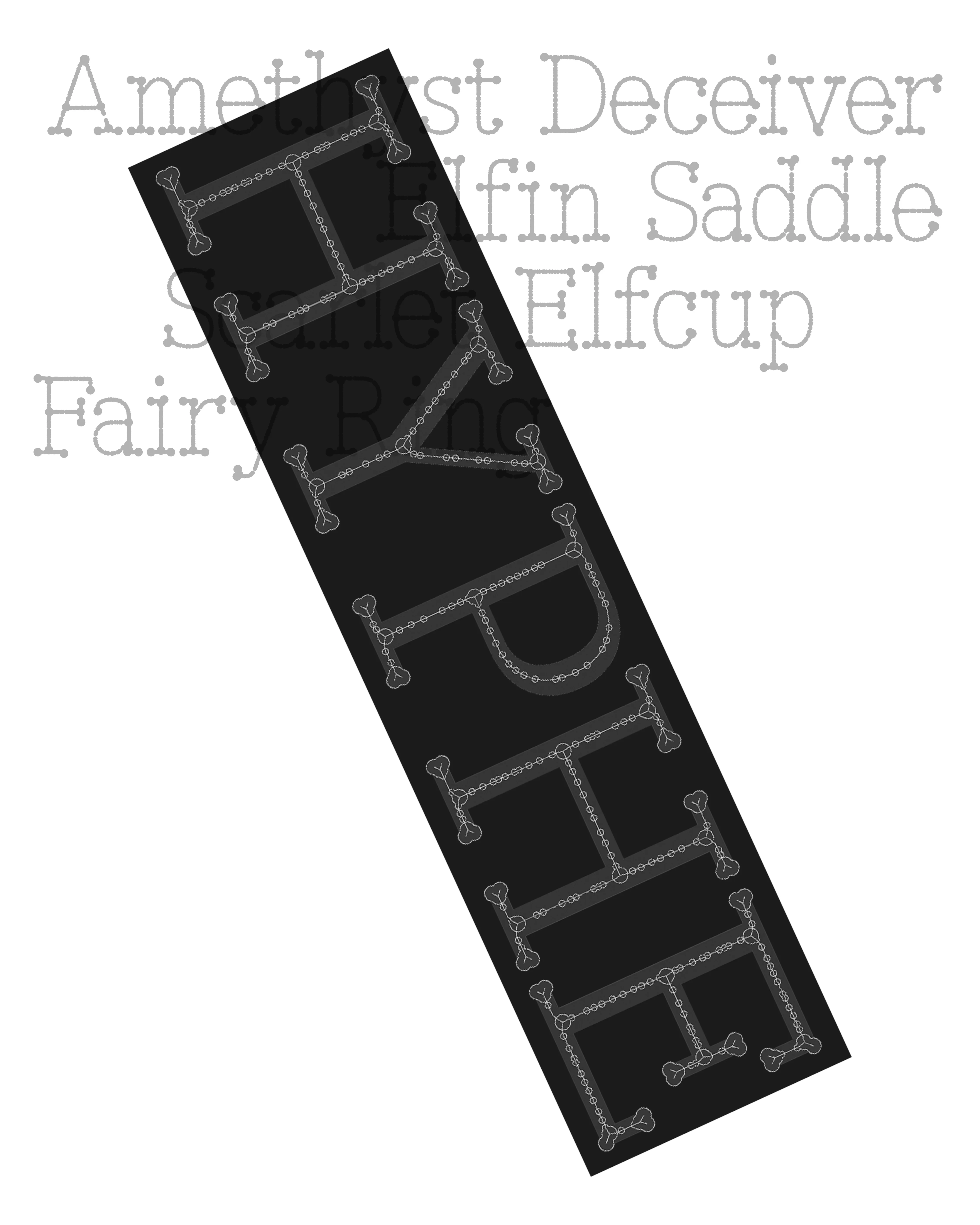 Front and back cover showing the silver screenprint.